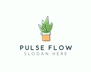 Plant Line Art logo design