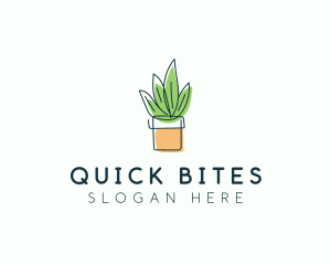 Plant Line Art logo design