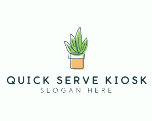 Plant Line Art logo design