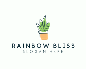 Plant Line Art logo design