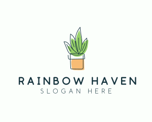 Plant Line Art logo design