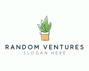 Plant Line Art logo design