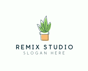 Plant Line Art logo design