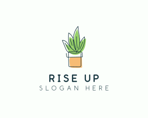 Plant Line Art logo design