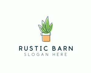 Plant Line Art logo design