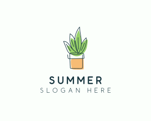 Plant Line Art logo design