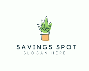 Plant Line Art logo design