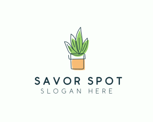 Plant Line Art logo design