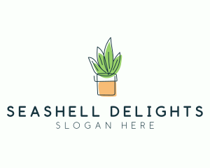 Plant Line Art logo design