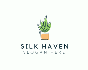 Plant Line Art logo design