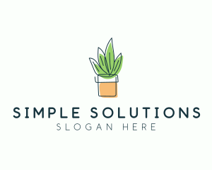 Plant Line Art logo design