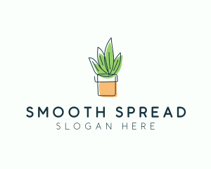 Plant Line Art logo design