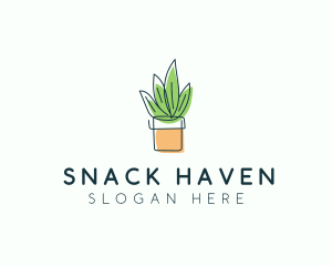 Plant Line Art logo design