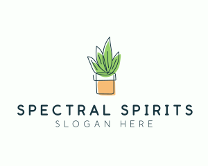 Plant Line Art logo design