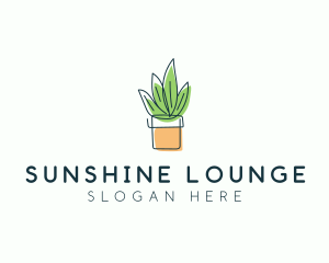 Plant Line Art logo design