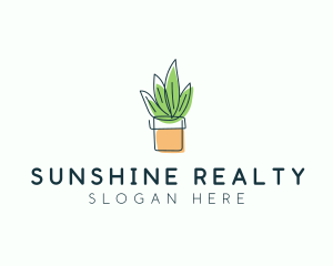 Plant Line Art logo design