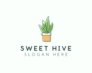 Plant Line Art logo design