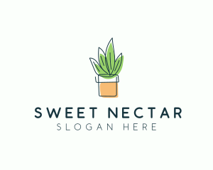 Plant Line Art logo design