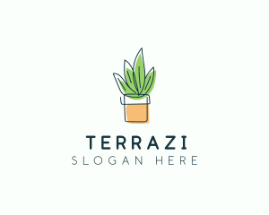 Plant Line Art logo design