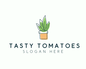 Plant Line Art logo design