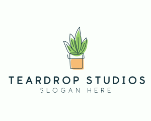 Plant Line Art logo design