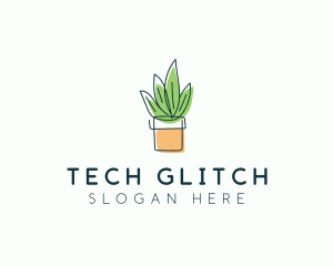 Plant Line Art logo design