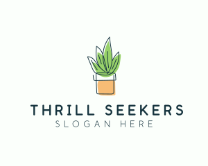 Plant Line Art logo design