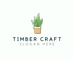 Plant Line Art logo design