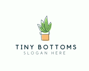 Plant Line Art logo design