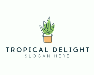 Plant Line Art logo design