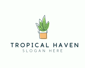 Plant Line Art logo design