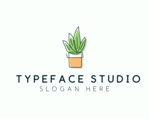 Plant Line Art logo design