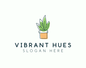 Plant Line Art logo design