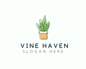 Plant Line Art logo design