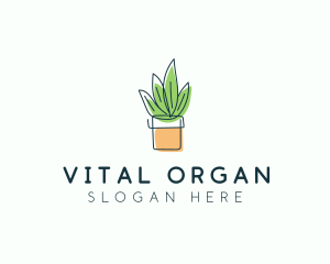 Plant Line Art logo design