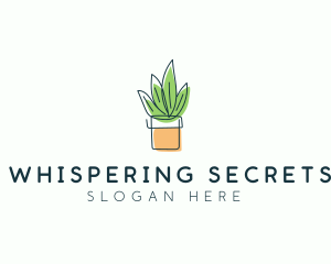 Plant Line Art logo design