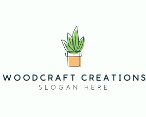 Plant Line Art logo design