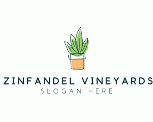 Plant Line Art logo design