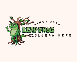 Frog Cartoon Swamp logo design