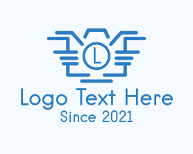 Photo App - Blue Camera Lettermark logo design
