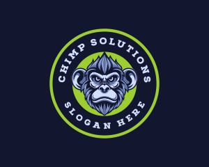 Chimpanzee Monkey Gaming logo design