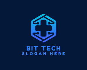 Tech Medical Cross logo design