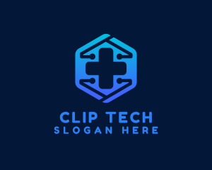 Tech Medical Cross logo design