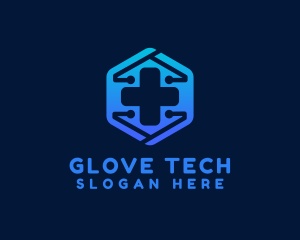 Tech Medical Cross logo design