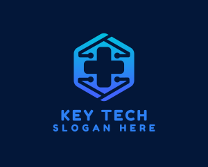 Tech Medical Cross logo design