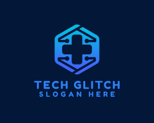 Tech Medical Cross logo design