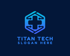 Tech Medical Cross logo design