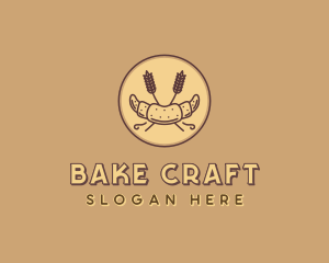 Wheat Croissant Pastry logo design