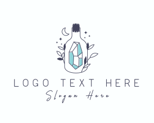Crystal - Nature Jewelry Bottle logo design