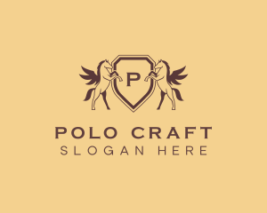 Polo - Horse Wing Shield logo design